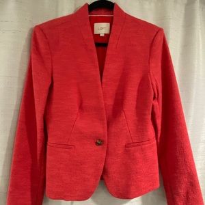 Loft Coral Collarless, Single Button Blazer